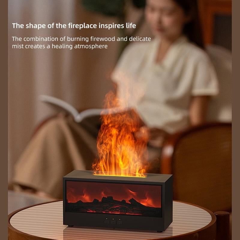 7 Colors Mini Flame Aromatherapy Machine - Essential Oil Diffuser, Air Humidifier, Aroma Diffuser, Air Purifier with Fireplace Design for Home Use, Bedroom, Office Fireplace Humidifier Christmas Gift Waterless Auto-Off Air Humidifier Fire Diffuser