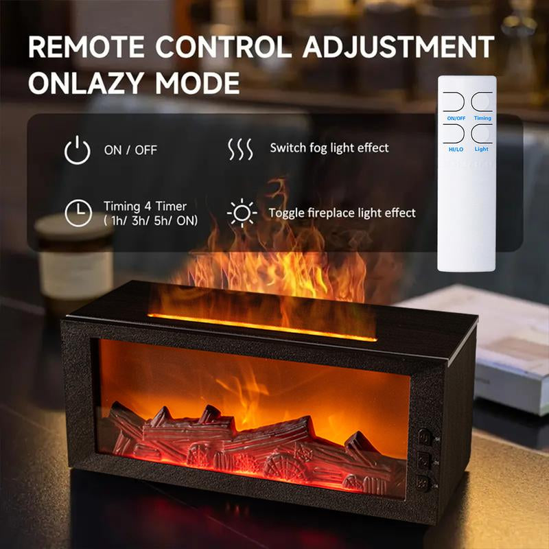 7 Colors Mini Flame Aromatherapy Machine - Essential Oil Diffuser, Air Humidifier, Aroma Diffuser, Air Purifier with Fireplace Design for Home Use, Bedroom, Office Fireplace Humidifier Christmas Gift Waterless Auto-Off Air Humidifier Fire Diffuser