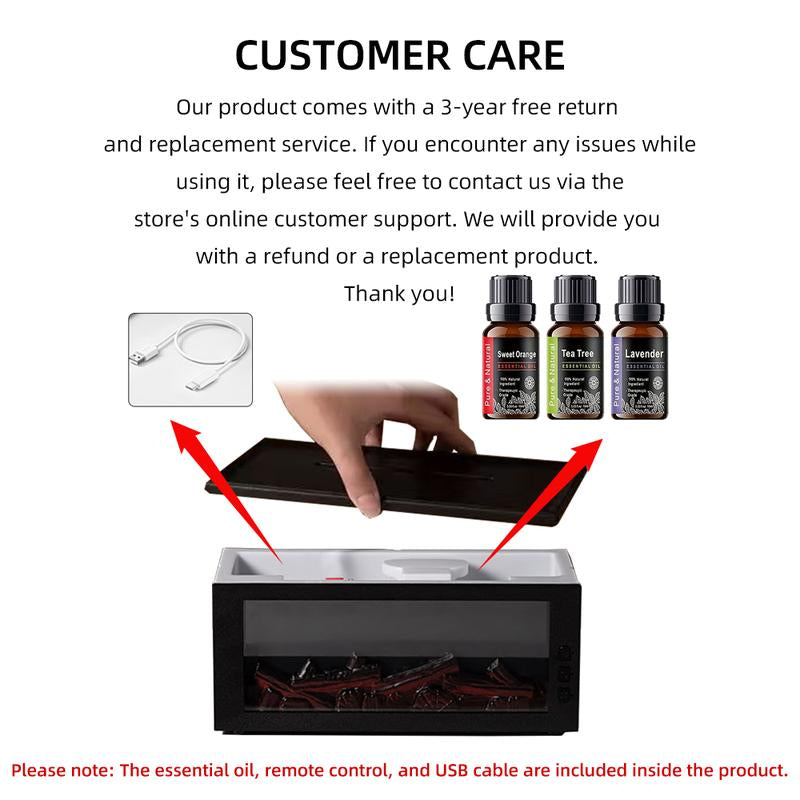 7 Colors Mini Flame Aromatherapy Machine - Essential Oil Diffuser, Air Humidifier, Aroma Diffuser, Air Purifier with Fireplace Design for Home Use, Bedroom, Office Fireplace Humidifier Christmas Gift Waterless Auto-Off Air Humidifier Fire Diffuser