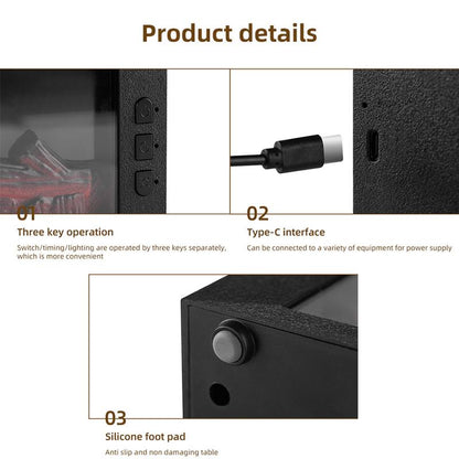 7 Colors Mini Flame Aromatherapy Machine - Essential Oil Diffuser, Air Humidifier, Aroma Diffuser, Air Purifier with Fireplace Design for Home Use, Bedroom, Office Fireplace Humidifier Christmas Gift Waterless Auto-Off Air Humidifier Fire Diffuser