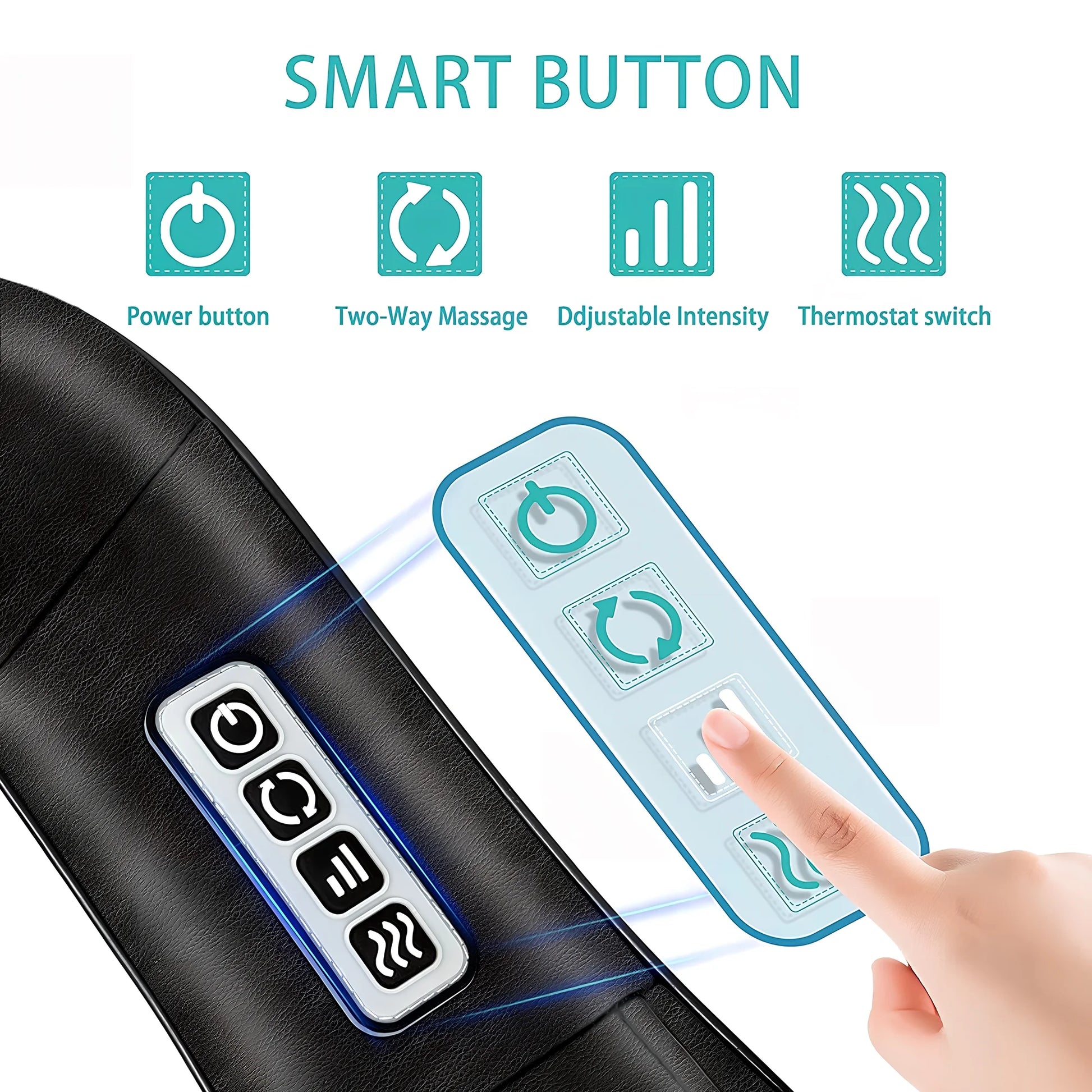 Shiatsu Shoulder Back and Neck Massager with Heat, Electric Deep Tissue Kneading Massage Pillow, Black