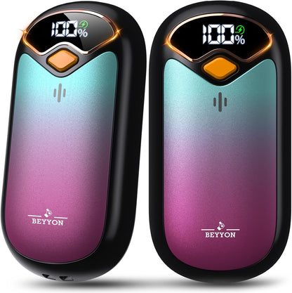 Hand Warmers Rechargeable - Electric Hand Warmer Rechargeable 2 Pack, LED Digital Display, 4 Heat Levels Reusable, USB, Magnetic Portable Handwarmers for Golf/Camping/Hunting, Gift for Women, Men