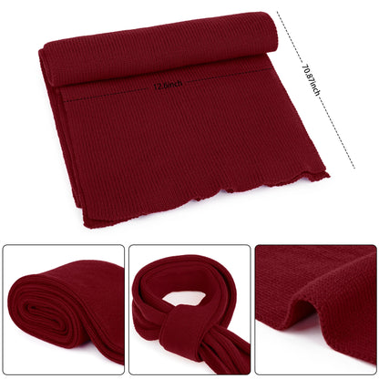 Winter Beanie Hat Scarf Set for Women Fleece Lined Winter Hat Long Soft Knit Scarf for Cold Weather Red