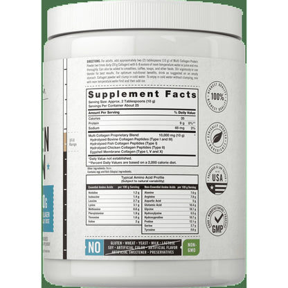 Multi Collagen Protein Powder | 9Oz | Unflavored | Types I, II, III, V, X | by Herbage Farmstead