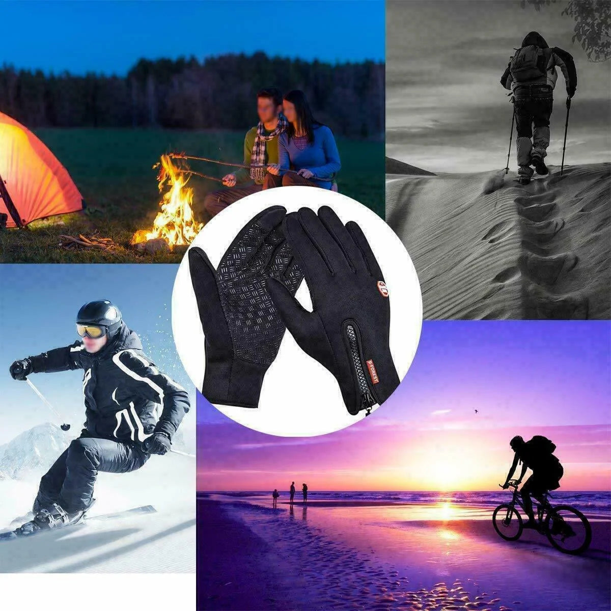 Winter Warm Gloves Touch Screen Gloves for Men Women Anti-Slip Driving Cycling Sports Gloves Waterproof Snow Gloves Ski Gloves