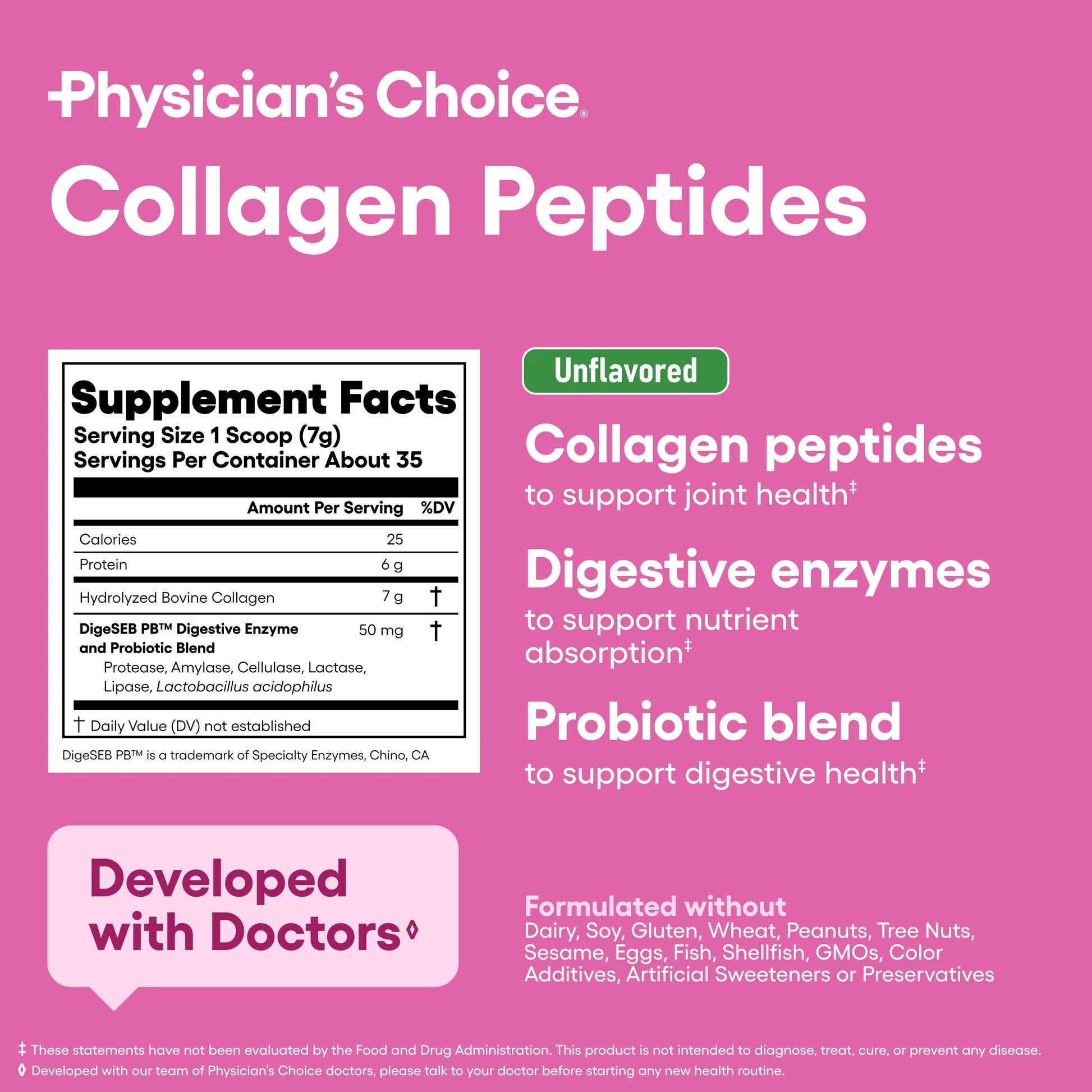 Physician'S Choice Collagen Peptides Powder, 246G, Unflavored, 8.7 Oz (2-Pack)