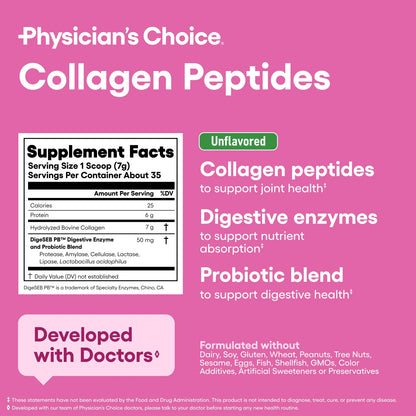 Physician'S Choice Collagen Peptides Powder, 246G, Unflavored, 8.7 Oz (2-Pack)
