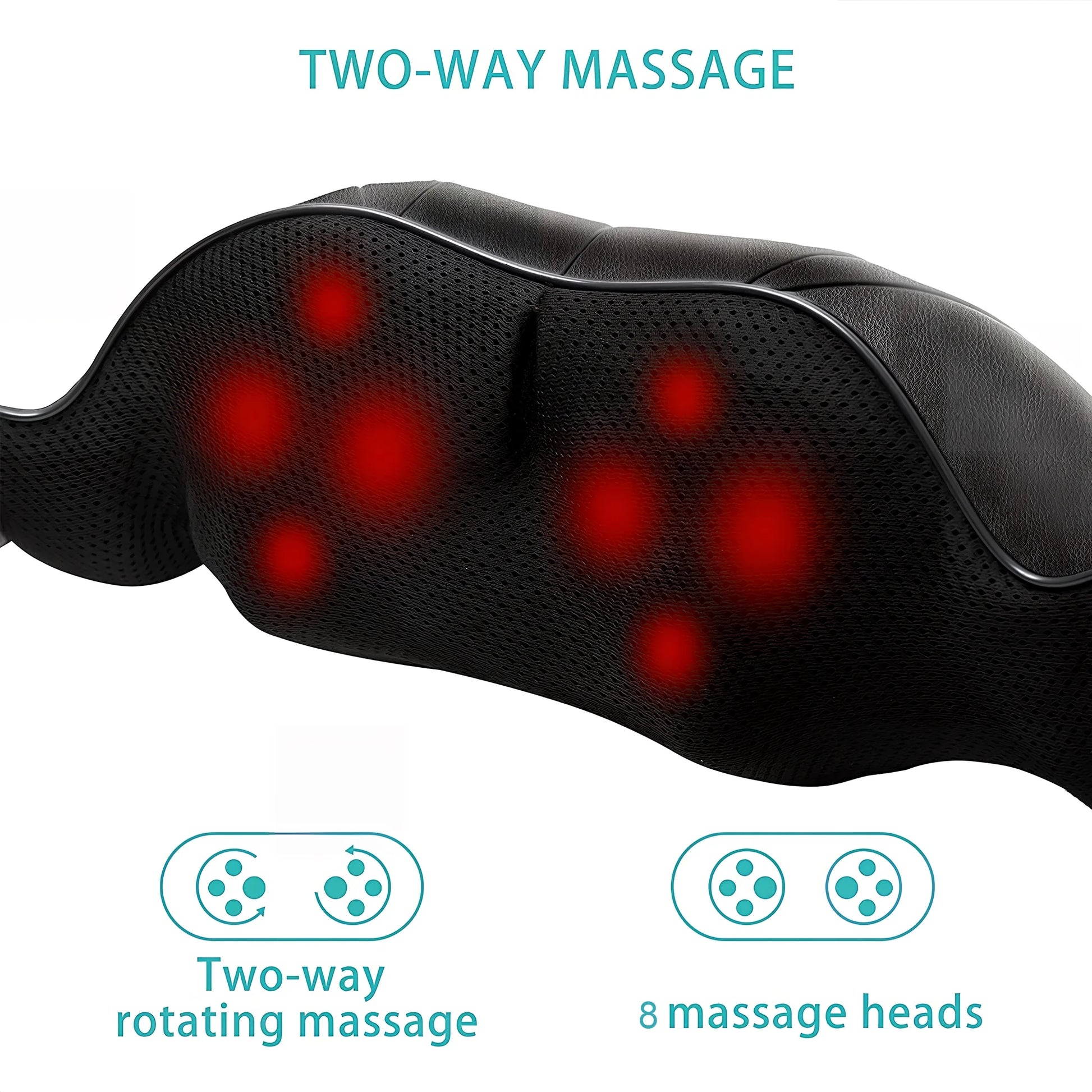Shiatsu Shoulder Back and Neck Massager with Heat, Electric Deep Tissue Kneading Massage Pillow, Black