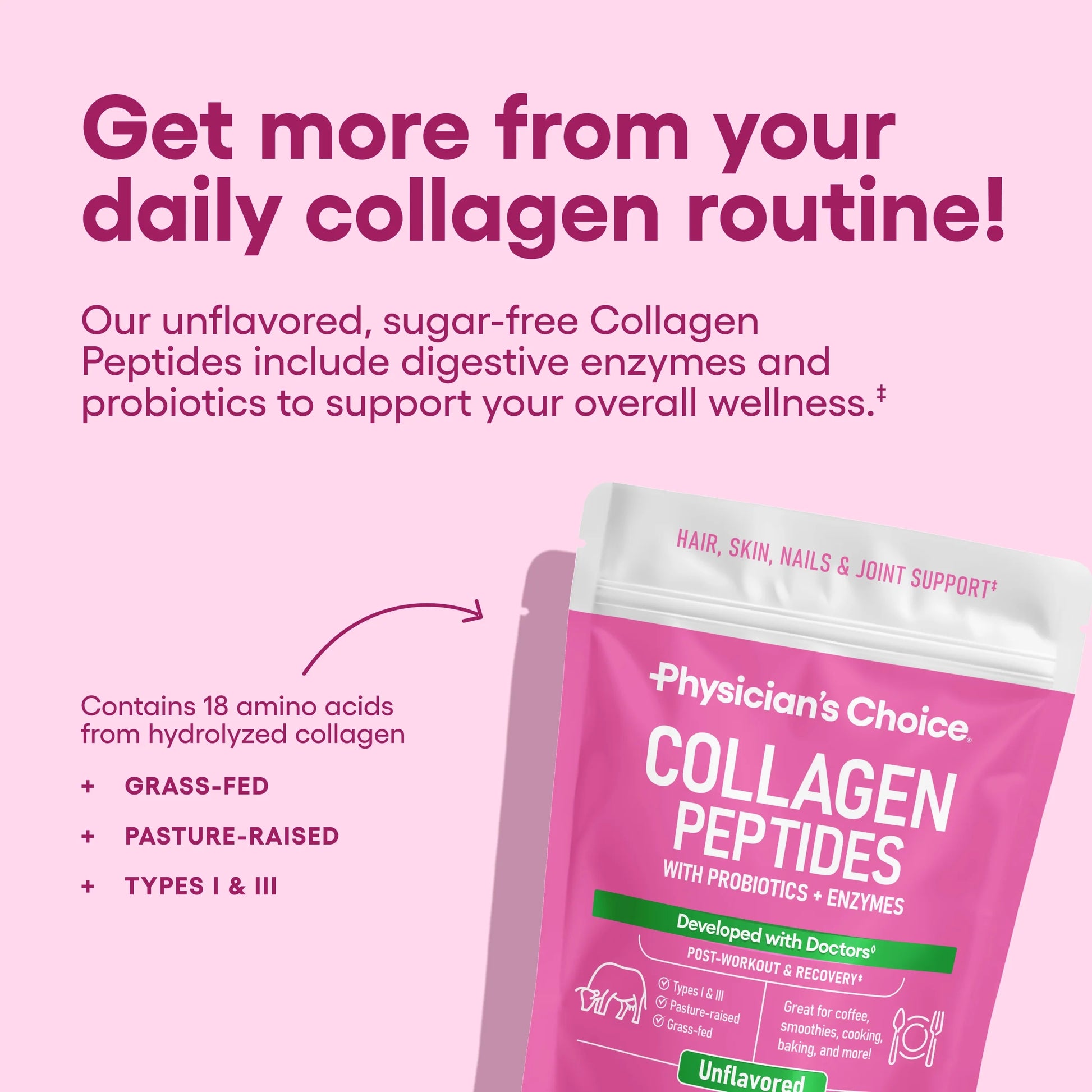 Physician'S Choice Collagen Peptides Powder, 246G, Unflavored, 8.7 Oz (2-Pack)